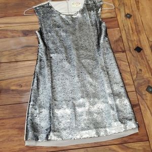 Joyfolie Girls Size 10 Silver Sequin Dress